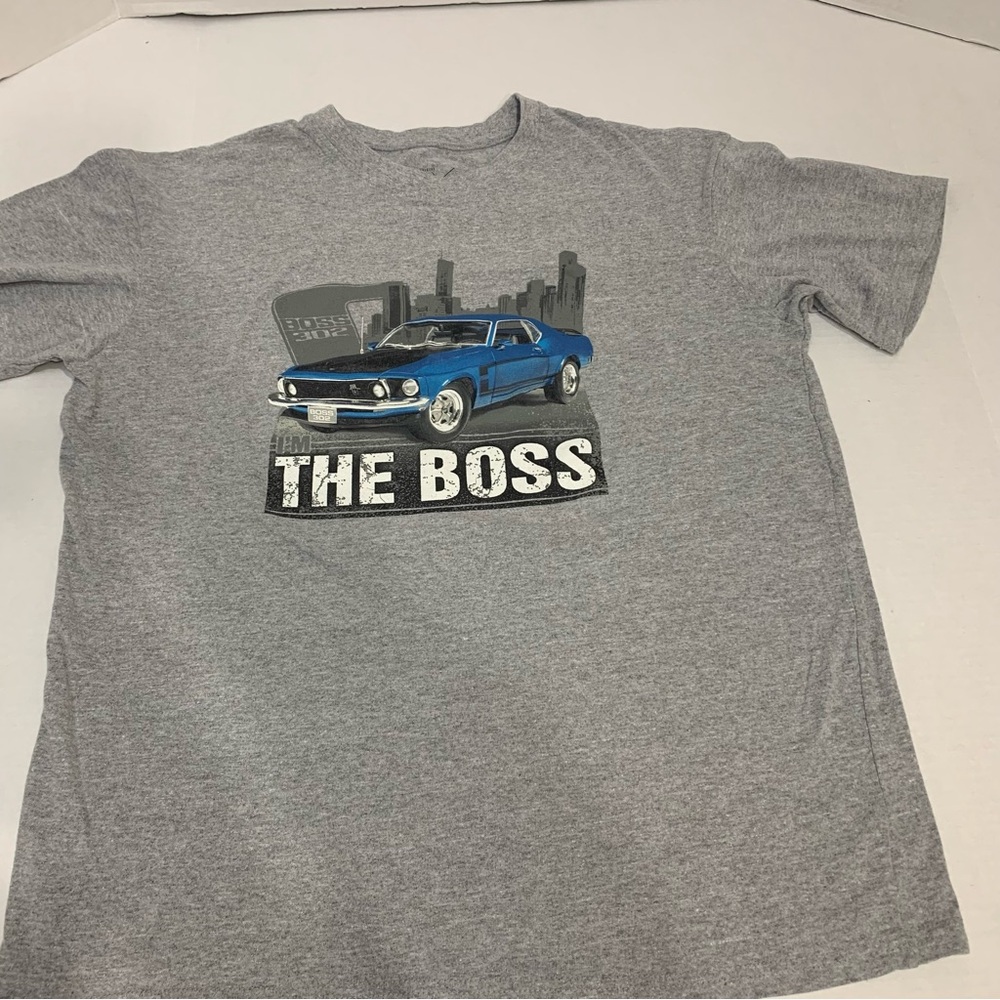 Staghorn Creek Men’s Graphic T Gray with The Boss (1969 Ford Mustang) size Large